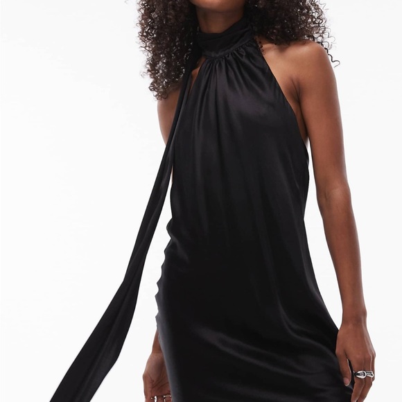 Elegant Black Halter Dress